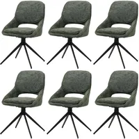 Mendler 6er-Set Esszimmerstuhl HWC-N73, Küchenstuhl, drehbar Auto-Return, Stoff/Textil Chenille