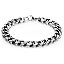 FIRETTI Panzerarmband schwarz Edelstahl 22 cm