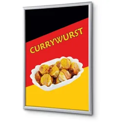 SHOWDOWN Displays Showdown Klapprahmen - DIN A1 - Komplett-Set - Currywurst - Schwarz/Gelb/Rot