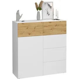 FMD Belm 108,9 x 115 x 41,7 cm Weiß / Artisan Eiche