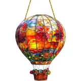 Heißluftballon Sonnenfänger,Cosswe Solar Laterne Heißluftballon Gebeizte Heißluftballon Ornamente,Gartendeko Solar Laterne Heißluftballon,Fensterdekoration Für Den Innenbereich