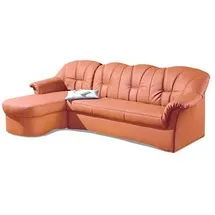 DOMO collection Ecksofa DOMO COLLECTION "Papenburg, zeitlose Rückensteppung, elegante Formensprache, L-Form", orange (terrakotta), B:235cm H:84cm T:140cm, Kunstleder SOFTLUX;Luxus-Microfaser (100% Polyester);Struktur ( 90% Polyester, 10% Polyacryl);Microfaser PRIMABELLE