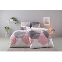 BIERBAUM Bettwäsche »Carla in Gr. 135x200 oder 155x220 cm«, (2 tlg.), Bettwäsche aus Baumwolle, geometrische Bettwäsche mit Reißverschluss, rosa