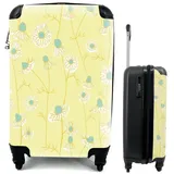 MuchoWow Handgepäckkoffer Mädchen - Kamille - Blumen - Muster - Mädchen - Kind - Kinder, 4 Rollen, Reisetasche mit rollen, Handgepäck für Ferien, Trolley, Reisekoffer bunt