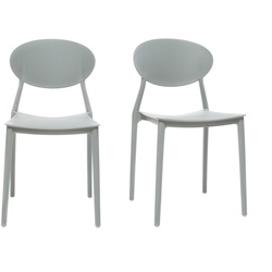 Chaises design empilables gris clair intérieur - extérieur (lot de 2) ANNA