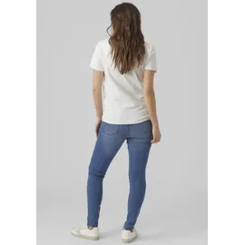MAMA LICIOUS Umstandsjeans "MLMILA", Damen, Gr. XS (34), N-Gr, blau (blau, used), Denim/Jeans, Obermaterial: 69% Baumwolle, 25% Polyester, 3% Elasthan, 3% Viskose, leichte Abriebeffekte, Jeans, mit Bauchband