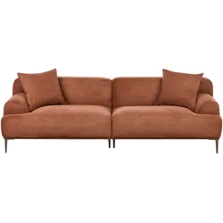 3-Sitzer Sofa Stoff goldbraun mit Kissen MATILA