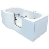AcquaVapore Whirlpool-Badewanne Sitzwanne Whirlpool Badewanne Tür S12-WP-R-ALL 85x170cm, (1-tlg), mit Ablaufgarnitur weiß