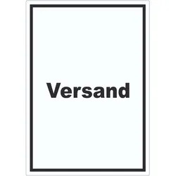 Versand Aufkleber mit Text Lieferung shipping hochkant A7 (74x105mm)