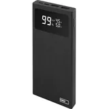 EMOS Powerbank BetaQ 10000mAh, 22,5 W Quick-Charge externer Akku/Ladegerät mit Passthrough und Display, 3X Output + 2X Input, inkl. Datenkabel USB/USB-C, Auto ON/Off, schwarz