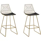 Beliani Barstuhl 2er Set 2 x 2 x 2 cm Gold/Schwarz