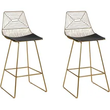 Beliani Barstuhl 2er Set 2 x 2 x 2 cm Gold/Schwarz