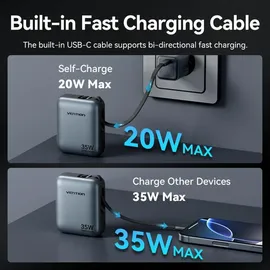Vention 10000mAh 35W Gray Powerbank, Grau