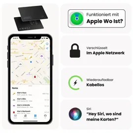 s&t design Apple AirTag Pendant im Kartenformat für die Brieftasche GPS-Tracker ( IP68 Apple Wo Ist? (iOS) Kompatibel | GPS Ortung Wallet Tracker )