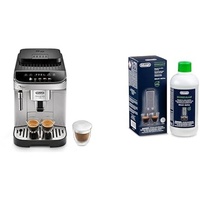 De'Longhi Magnifica Evo ECAM 292.33.SB Kaffeevollautomat mit Milchaufschäumdüse, 5 Direktwahltasten für Espresso Kaffee, Weitere Kaffeespezialitäten, x2-Funktion, Silber/Schwarz mit DLSC 500 Entkalker
