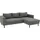 TRENDMANUFAKTUR Ecksofa Amazing II Cord 2-Sitzer Grau