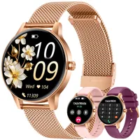 Smartwatch Damen mit Bluetooth Telefonfunktion Sportuhr: 1.27" HD Touchscreen Smart watch mit Pulsuhr Menstruationszyklus Schlafmonitor 100+ Sportmodi Fitnessuhr IP68 Wasserdicht uhren iOS Android