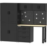 feistos Werkstatteinrichtung Monos schwarz B/H/L: ca. 228x190x46 cm | Schwarz