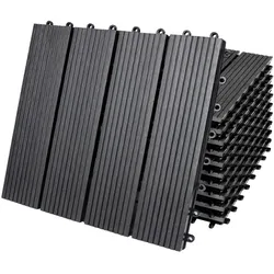 WPC Fliesen 11er-Set Klassik Anthrazit - 30x30cm