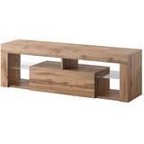 Selsey TV Schrank Board Sideboard Fernsehtisch Fernsehschrank 140 cm Stehend Eiche Lancelot Bianko