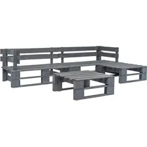vidaXL Garten-Sofagarnitur 4-tlg. Grau