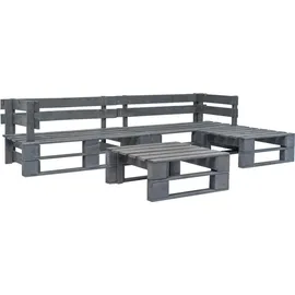 vidaXL Garten-Sofagarnitur 4-tlg. Grau