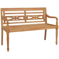 VidaXL Batavia-Gartenbank mit Hellgrünem Kissen 120 cm Teak Massivholz