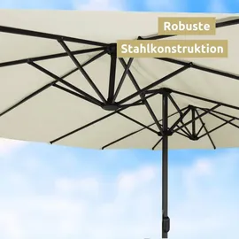 deluke Doppelsonnenschirm 450 x 260 cm Creme