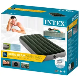 Intex Downy Fiber-tech Einzelbett Mit Fußpumpe Matratze - Green / Grey - 99 x 191 x 25 cm