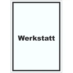 Werkstatt Aufkleber mit Text Handwerk Reparatur hochkant A9 (37x52mm)