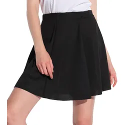 COURSE Damen Mini-Rock Jersey-Rock mit Gummizug ausgestellter Sommer-Rock Schwarz - 34
