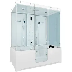 AcquaVapore Kombination Badewanne Dusche K88-WS-EH-B-SC-EA Duschtempel 180x100 cm aktive Schlauch-Reinigung
