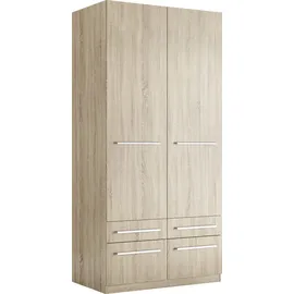 Priess Kleiderschrank PRIESS "Schrank Garderobe Wäscheschrank Barcelona in 5 Breiten", braun (struktureichefarben hell), B:94cm H:193cm T:54cm, Holzwerkstoff, Schränke, Kleiderschrank, viel Stauraum, geräumige Schubkästen, mit Spiegel, MADE IN GERMANY