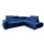 masseno Eckcouch Velours 3-Sitzer Blau