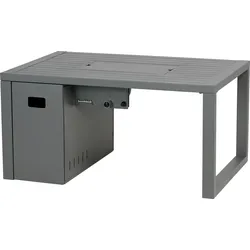 Feuertisch BUSCHBECK "Loungetisch Lagos", grau, B:115cm H:58cm L:75cm, Stahl, Glas, Feuerkörbe, Inklusive Lavagestein, Anschlussschlauch und Druckminderer
