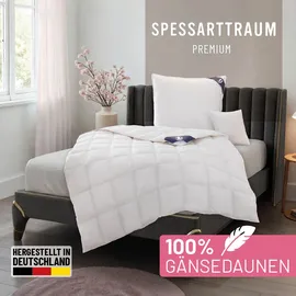 SPESSARTTRAUM Gänsedaunenbettdecke SPESSARTTRAUM "Premium****, hergestellt in Deutschland, Bettdecken für Sommer, Winter", weiß, B:135cm L:200cm, Bezug: 100% Baumwolle. Füllung: 100% Gänsedaunen, Bettdecken, 4 Wärmeklassen & 5 Größen, Bestseller