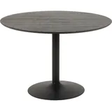 Actona Esstisch Schwarz, Esche, furniert, rund Rundrohr, 110x74x110 cm,