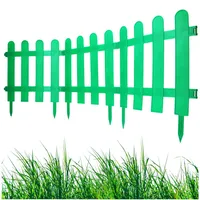 Rasenkante Gartenpalisade Kunststoff Grün Gartenzaun Set 3m (10x30cm)