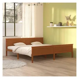 vidaXL Massivholzbett 200 x 200 cm Honigbraun