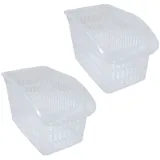 2er Set Aufbewahrungskorb Transparent 17,5 x 29 x 17,5 cm Schrankkorb Regal Organizer Aufbewahrungsbox Ordnungskorb Kunststoff