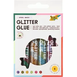 Folia Klebestift Glitter Glue Spiral 6 x 10,5 ml