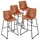 Vevor Barhocker 945 mm hoch Kunstleder mit Rückenlehne 4er Set Braun