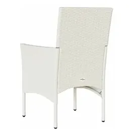 vidaXL Gartenstühle mit Kissen 2 Stk. Weiß Poly Rattan