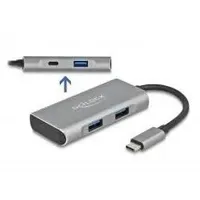 DeLOCK USB-Hub, 1x USB-C 3.1, 3x USB-A 3.1, USB-C 3.1 [Stecker] (63261)