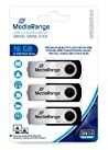 MediaRange USB 2.0 Speicherstick 16GB - 3er Pack - Mini USB Flash-Laufwerk mit sicherem Drehkappengehäuse, externe Speichererweiterung mit Lesegeschwindigkeit von bis zu 17 MB/s, Farbe Schwarz