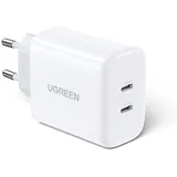 Ugreen USB-C+USB-C 40W PD Wall Charger (20W+20W) Weiß