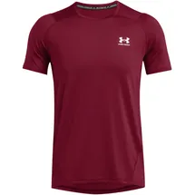 Under Armour HeatGear Armour Fitted kurzarm Trainingsshirt Herren 625 cardinal/white XXL