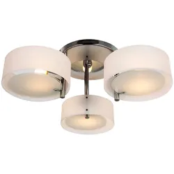 HOMCOM Deckenlampe Metall, Acryl, Milchglas