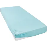 MY HOME Spannbettlaken Jersey 90 x 200 - 140 x 200 - 180 x 200 cm blau