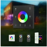 HEXIM Light 12-48v Wi-fi/rf Controller Fernbedienung Rgb/cct Led Beleuchtung Wandschalter Dimmer: Touch Schalter Schwarz, 1 Zone - Hexim